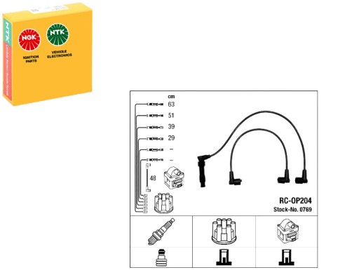 NGK769(iMOTO) - Комплект кабелів запалювання opel astra f calibra + водійський набір №37