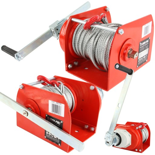 ТРОСОВА ЛЕБІДКА КРИВОШИПНА ЛЕБІДКА MAR-POL 500 КГ