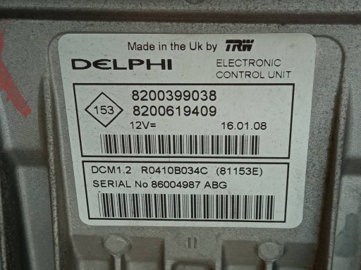Centralina Motore 8200399038 1.9 DCI 102KM Renault Megane II (2002-2009)