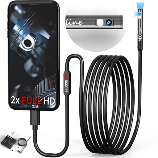 Инспекционная камера duo endoskop two cameras 2m 7led 2xfhd wifi для iphone