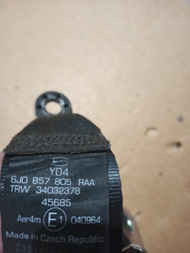 SEAT IBIZA GURTEN SICHERHEITS HINTEN 3 TÜR, MODELE 6J 6J0 857 805 A