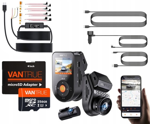 VANTRUE S1 PRO 2-КАНАЛЬНЫЙ РЕГИСТРАТОР SONNET 1 + 256 ГБ + АДАПТЕР ДЛЯ РЕЖИМА ПАРКОВКИ