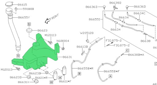 86631XC00A - БАЧОК ОМЫВАТЕЛЯ ОМЫВАТЕЛЯ SUBARU ASCENT 2018-