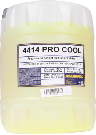 MANNOL MOTO РІДИНА ДЛЯ РАДІАТОРІВ. PROCOOL -40°C/+135°C 20л / MANNOL