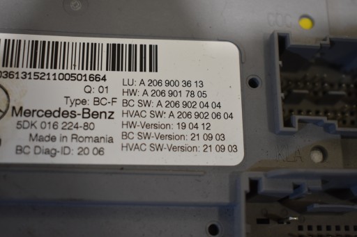 IDEALNY comfort control unit MERCEDES W206 W223 1 9