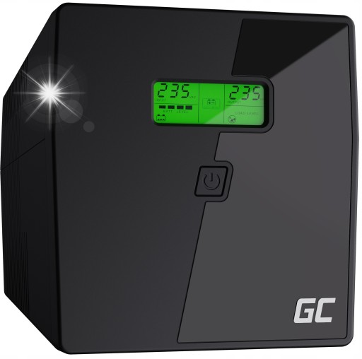 Источник бесперебойного питания 1000 ва 600 вт жк-дисплей 2x schuko + program green cell gc ups