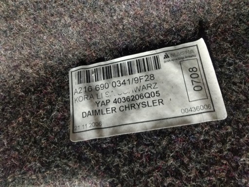 MERCEDES CL W216 mats boot upholstery left