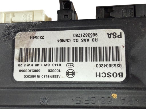 module control unit PDC CITROEN C5 III X7 9663821780