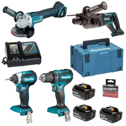 MAKITA КОМБІНОВАНИЙ НАБІР ІНСТРУМЕНТІВ 4ШТ 18В 3XAKU БЕЗШОВНИЙ