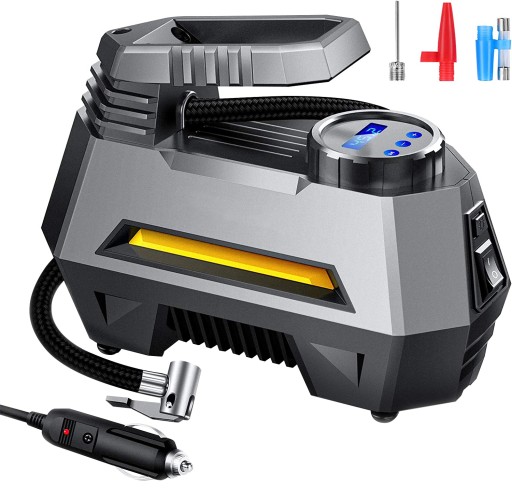 Компрессор воздушный насос для автомобиля велосипеда шары 12V фонарик