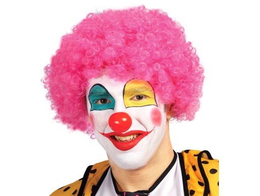 Перука, коротке волосся, рожевий, афро