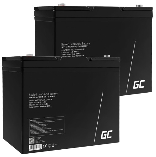 2x agm аккумулятор 12 в 80 ач, фотогальваника с зелеными элементами, электромобили upsy