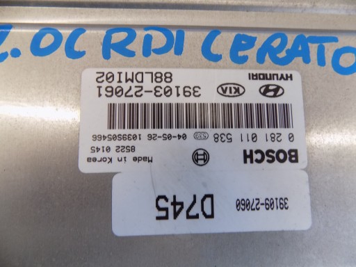 computer control unit KIA CERATO 2,0CRDI 04-08R