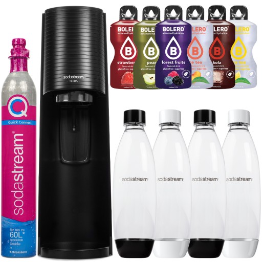 SADA NA VODU SATURATOR SODASTREAM TERRA BLACK 4 FĽAŠE + BOLERO