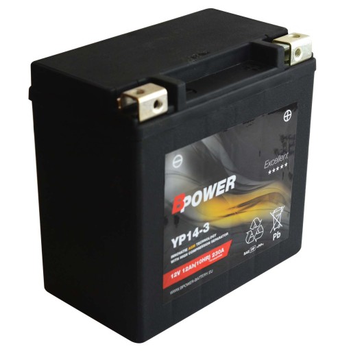BPower Excellent AGM YP14-3 12V 12AH 230A YTX14L