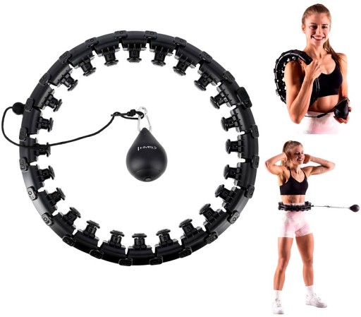 Хулахуп з шпильками Sportprise SH24-BK 45 см чорний + навантаження 400 г