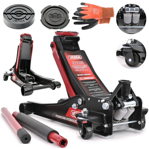 АВТОМОБИЛЬНЫЙ ПОДЪЕМНИК ГИДРАВЛИЧЕСКИЙ ŻABA 3T РЕЗИНОВЫЙ домкрат 2-ПОРШНЕВОЙ 83-465 мм