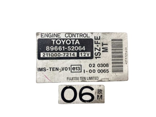 Centralina Motore YARIS e 1.0 89661-52064