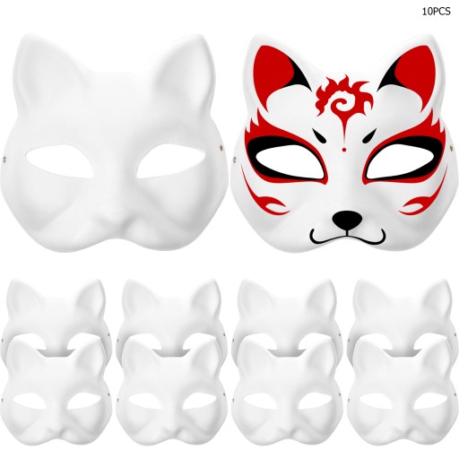 Maska Do Twarzy Kot Diy Puste 10 Szt Kocia Do Malowania Maska Na Impreze