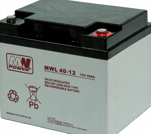Акумуляторна батарея необслуговувана потужність mw mwl 40ah 12v mwl40-12 v mwl40 ups