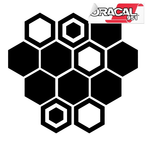 Стикер автомобиля HEXAGEN набор 14PCS фольги 951