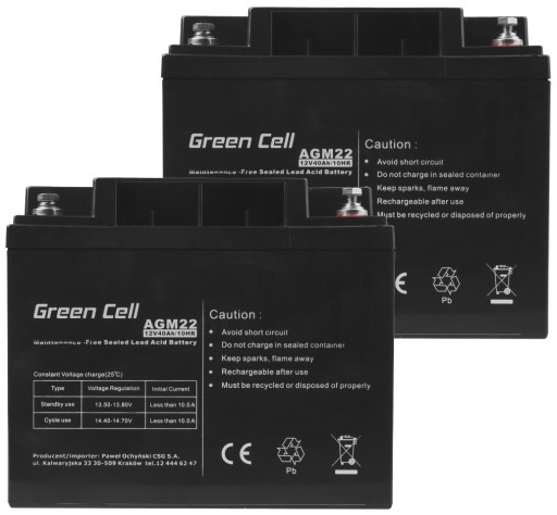 2x аккумулятор agm green cell 12 в 40 ач, лодки, солнечные панели, инвалидные коляски