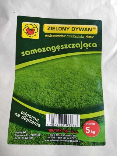 Trávna zmes zelený koberec - samozage 5kg - Bratek
