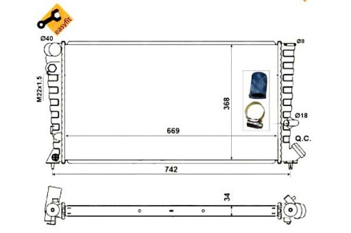 519510 - Nrf водяний кулер citroen berlingo 1.9 d (mfdjy)