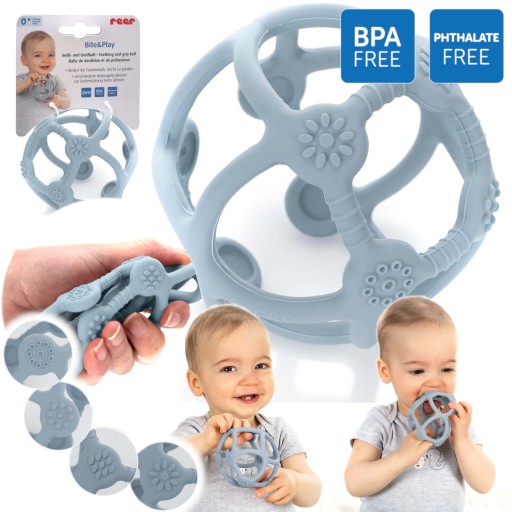 Прорізувач для прорізування зубів сенсорний Reer силіконовий відтінків синього кольору