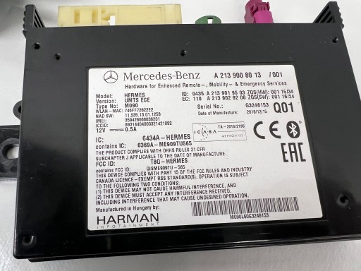 Mercedes-Benz CLA 180D X117 module control unit telematic A2139008013