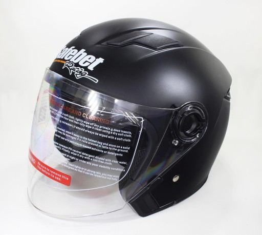 Kask Motocyklowy Otwarty Czarny Matowy Skuter Quad Motor Blenda M