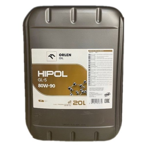 Масло orlen hipol gl5 80w90 трансмиссионное масло qfo826k20 20л