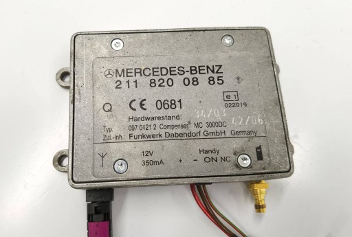 de l'amplificateur anteny Mercedes-Benz E W211 facelift 2006 2118200885