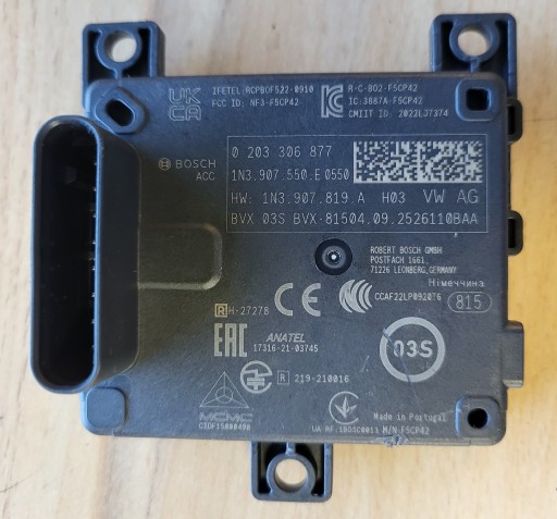 1N3.907.550.E 0550 - Радар acc distronic модуль датчик vw seat audi skoda vw oe 1n3907550e