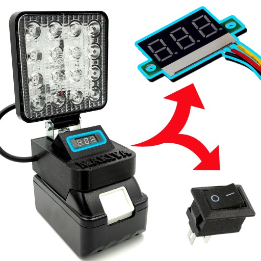 ГАЛОГЕННА РОБОЧА ЛАМПА MAKITA 18V ВОЛЬТМЕТР