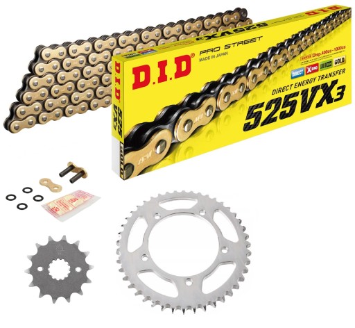525VX3GB-118 JTF296.15 - КОМПЛЕКТ ПРИВОДА DID + JT HONDA XL600V 89-99 TRANSALP