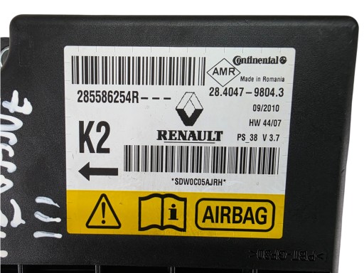 Module SENSOR Airbag RENAULT MEGANE III 285586254R