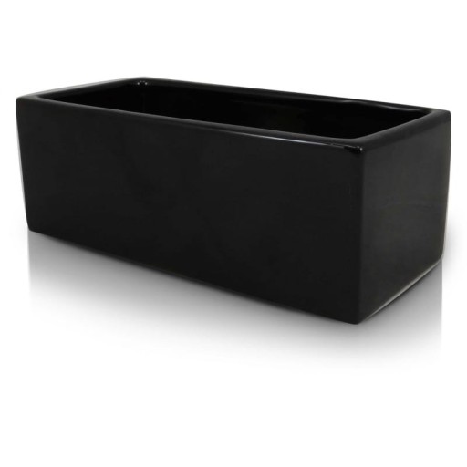 Doniczka rynna czarna 38x16x13 cm
