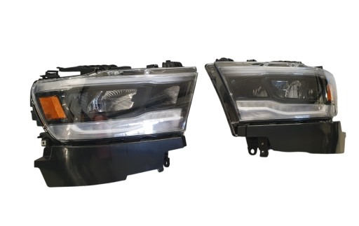 Dodge ram 1500 5 v full led headlamp black mounting kit 19-
