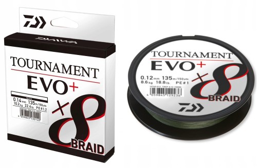Тесьма Daiwa TOURNAMENT Braid 8x EVO 135м 0,18мм х 135м