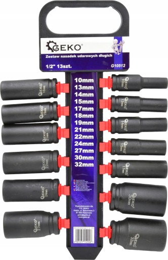 НАБОР ДЛИННЫХ УДАРНЫХ ГОЛОВОК 1/2 10-32 мм g10512