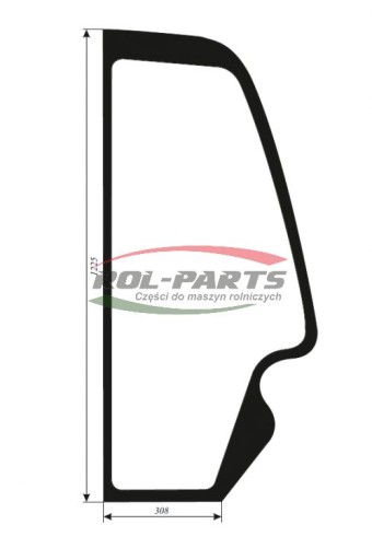 827/80213 - БОКОВОЕ ОКНО JCB CHARGER, ЗЕЛЕНОЕ