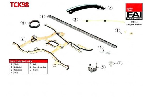 FAI-TCK98-ZS1 - FAI КОМПЛЕКТ ЛАНЦЮГА ГРМ OPEL ASTRA 09- / CORSA 06- З УПЛОТНЕННЯМ