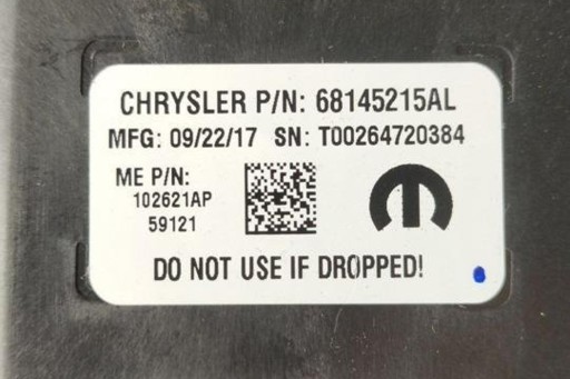 Модуль pdc chrysler pacifica 68145215al гибридный 185 квт 2018