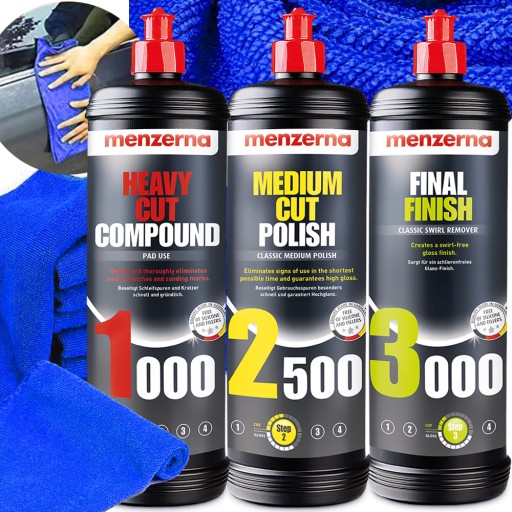 НАБІР ПОЛІРУВАЛЬНИХ ПАСТ MENZERNA 1000 2500 3000 PRO