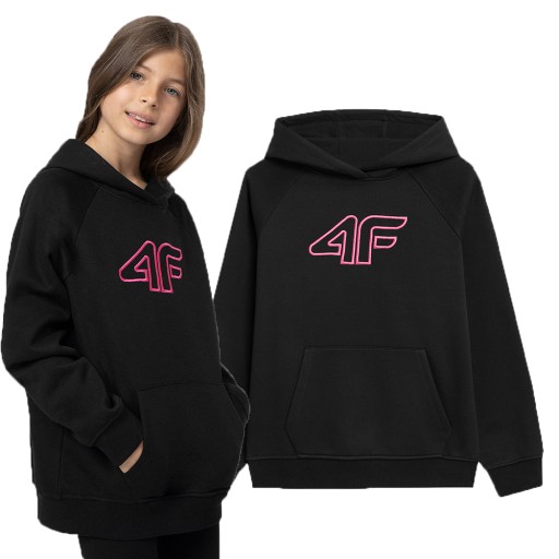 Дитячий світшот 4F розмір 152 довгий рукав чорний