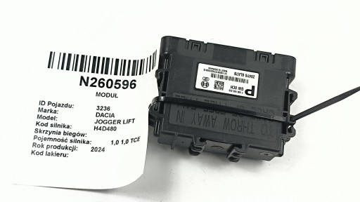 Centralina comfort 284Y66LA7B DACIA JOGGER LIFT