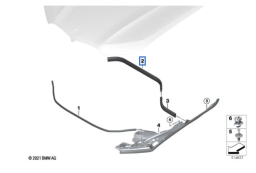 51767418184 - Прокладка капота перебирання BMW X5 G05 18-