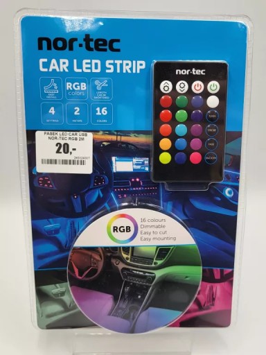 PASEK LED CAR USB NOR-TEC RGB 2M