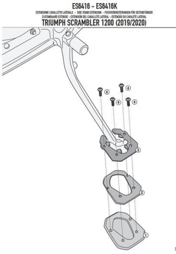 GIVI ES6416 РОЗШИРЕННЯ КОЛОНТИТУЛА TRIUMPH SCRAM. 1200
